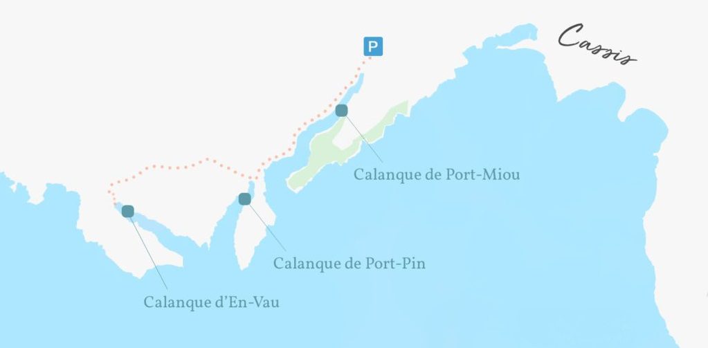 mapa calanque de port-pin - Viajar a la Costa Azul